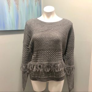 BB Dakota Fringed Grey Sweater